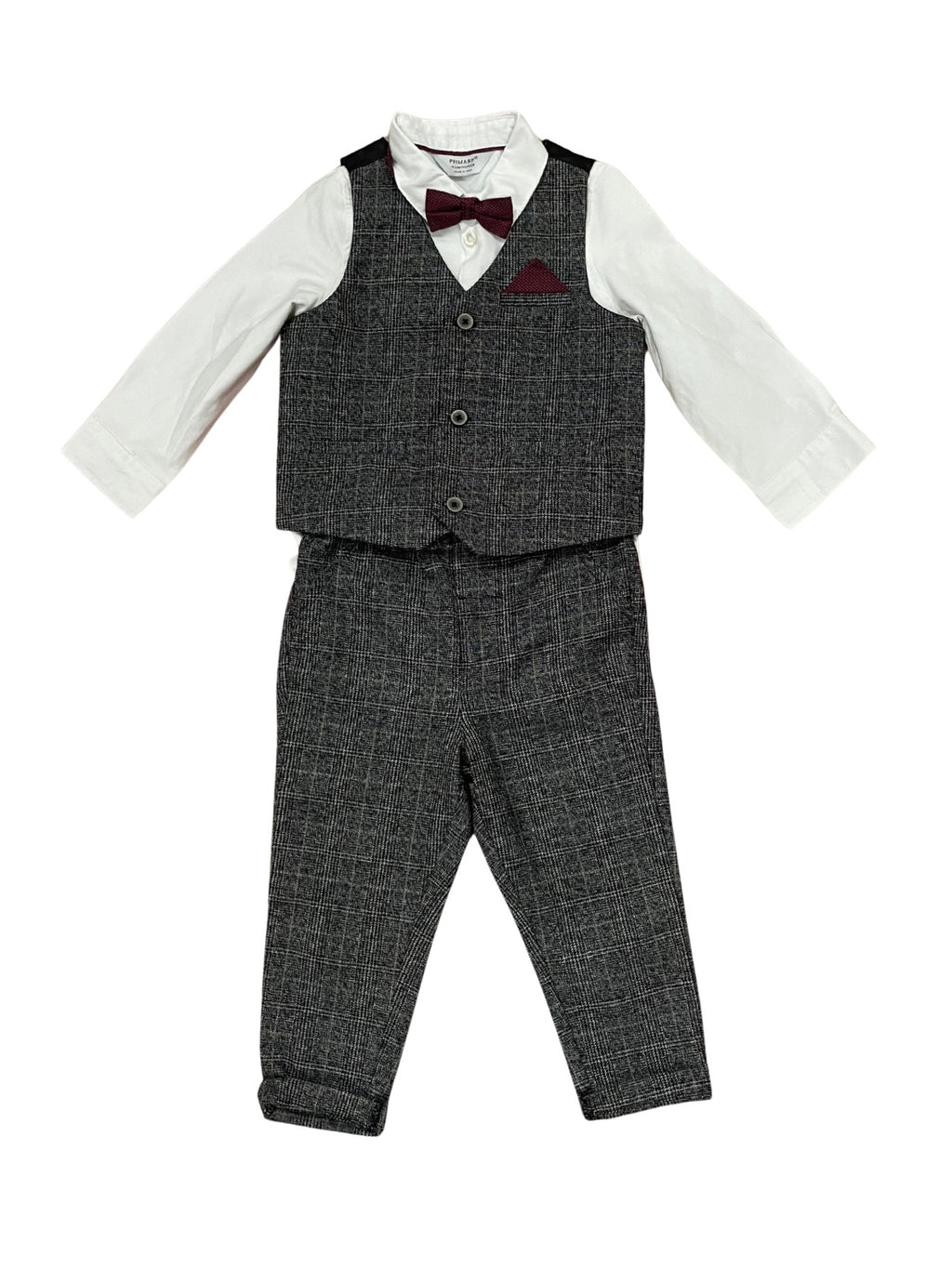 Fletcher Grey Plaid Vest Suit Set