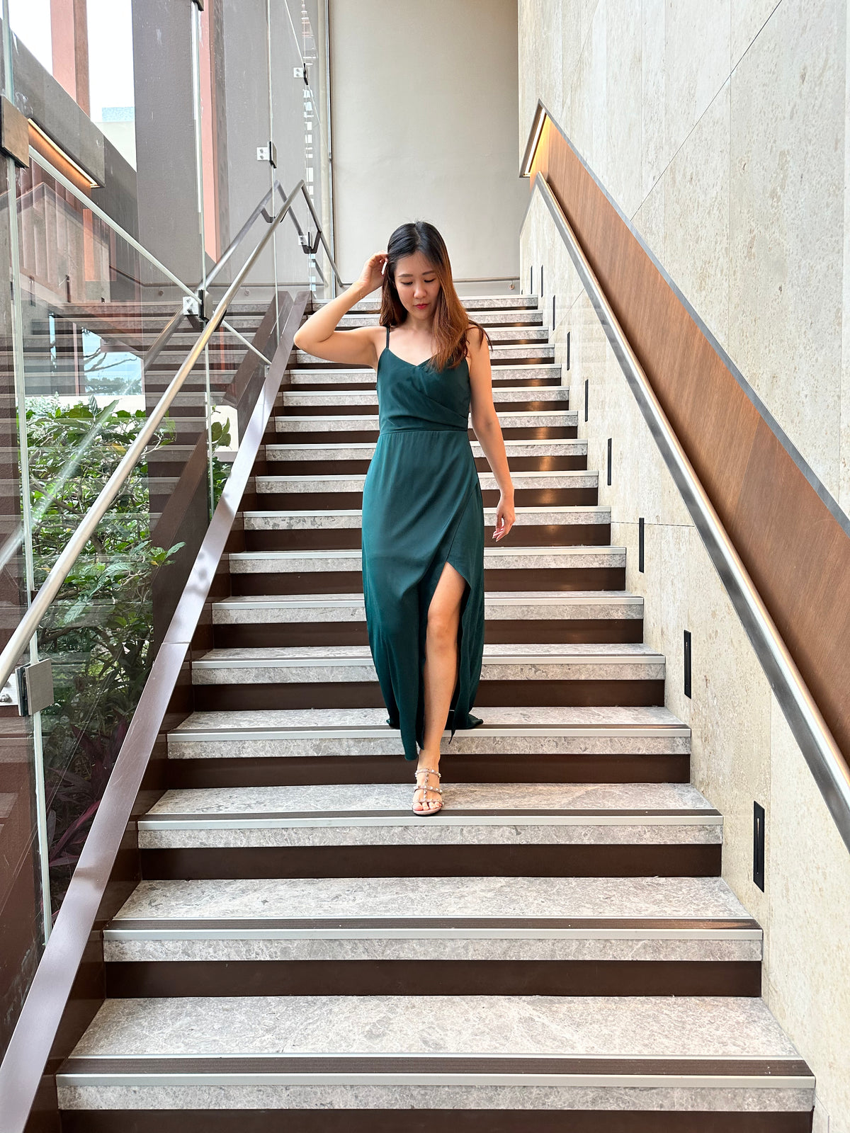 Hailey Green Slit Dress (Loved)