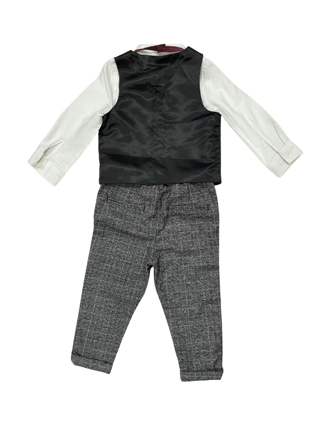 Fletcher Grey Plaid Vest Suit Set