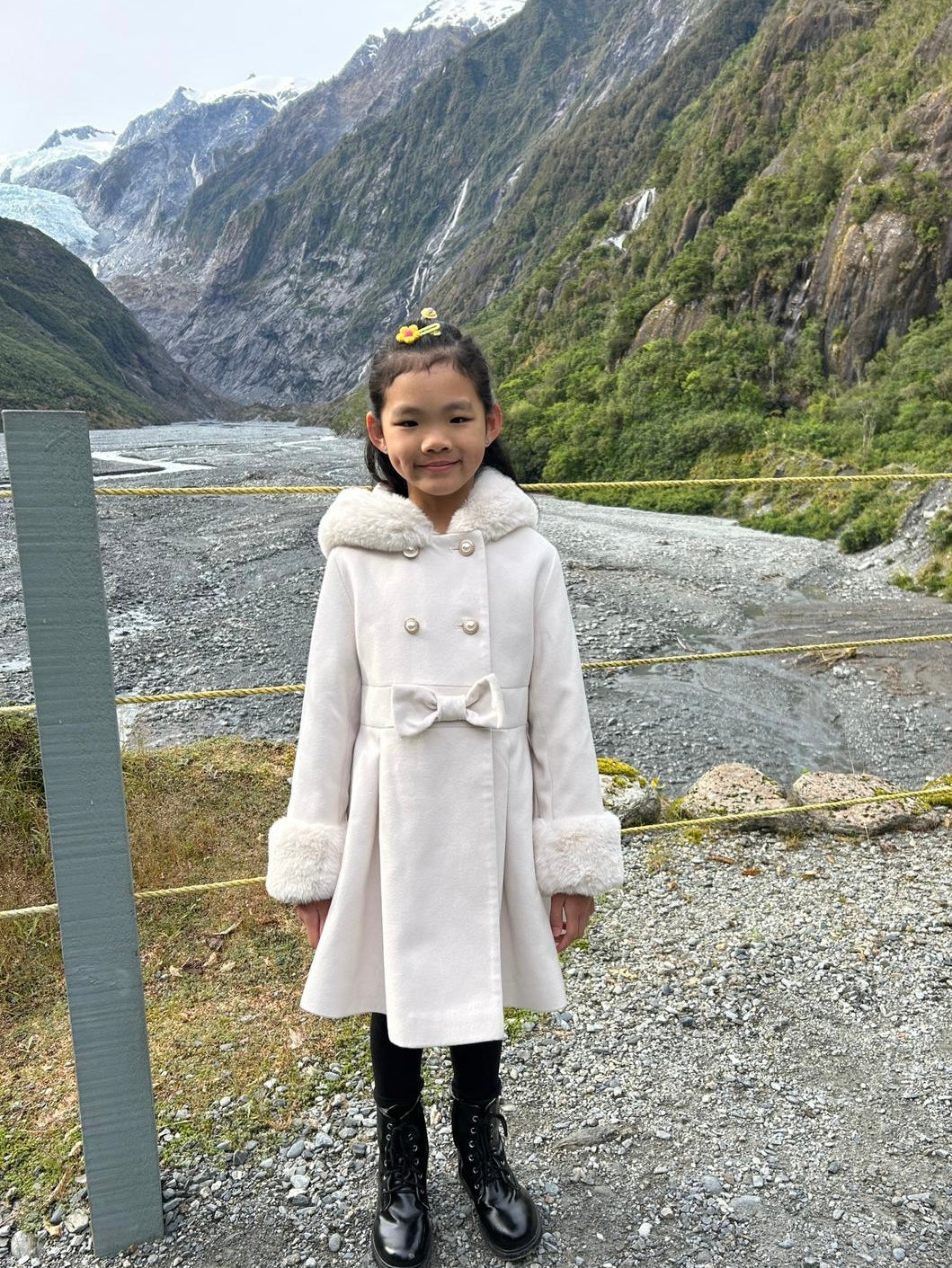 Ninoska White Faux Fur Trench Coat