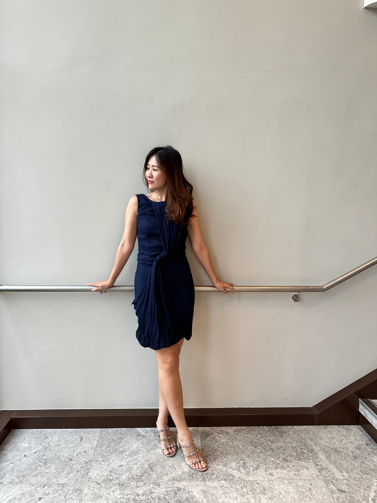 Harriet Navy Bubble Dress (Loved) by Pois