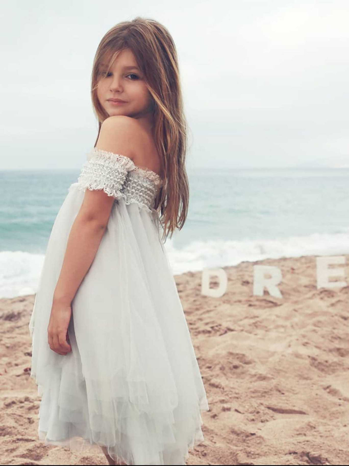 Cora Grey Off Shoulder Dress