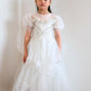 Eloise White Sequin Sleeved Ball Gown (Loved)