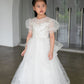 Eloise White Sequin Sleeved Ball Gown (Loved)