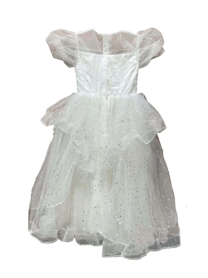 Eloise White Sequin Sleeved Ball Gown (Loved)