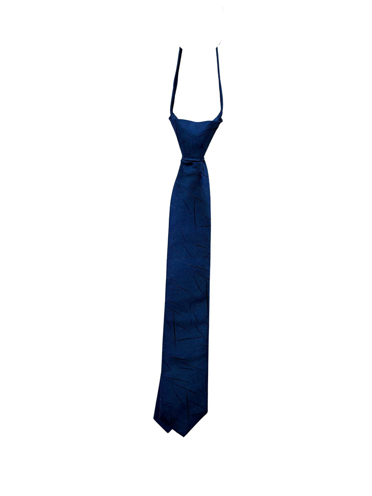 Figaro Navy Textured Lines Zip Tie