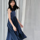 Norah Navy Satin Gown