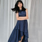 Norah Navy Satin Gown