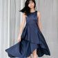 Norah Navy Satin Gown
