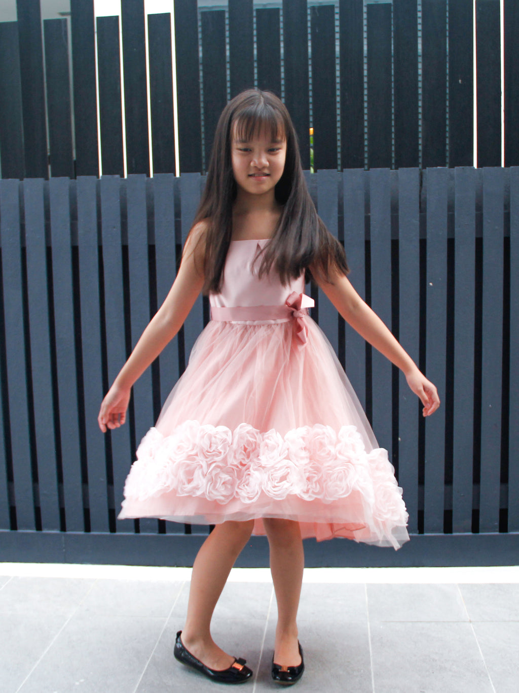 Brylee Pink Roses Dress