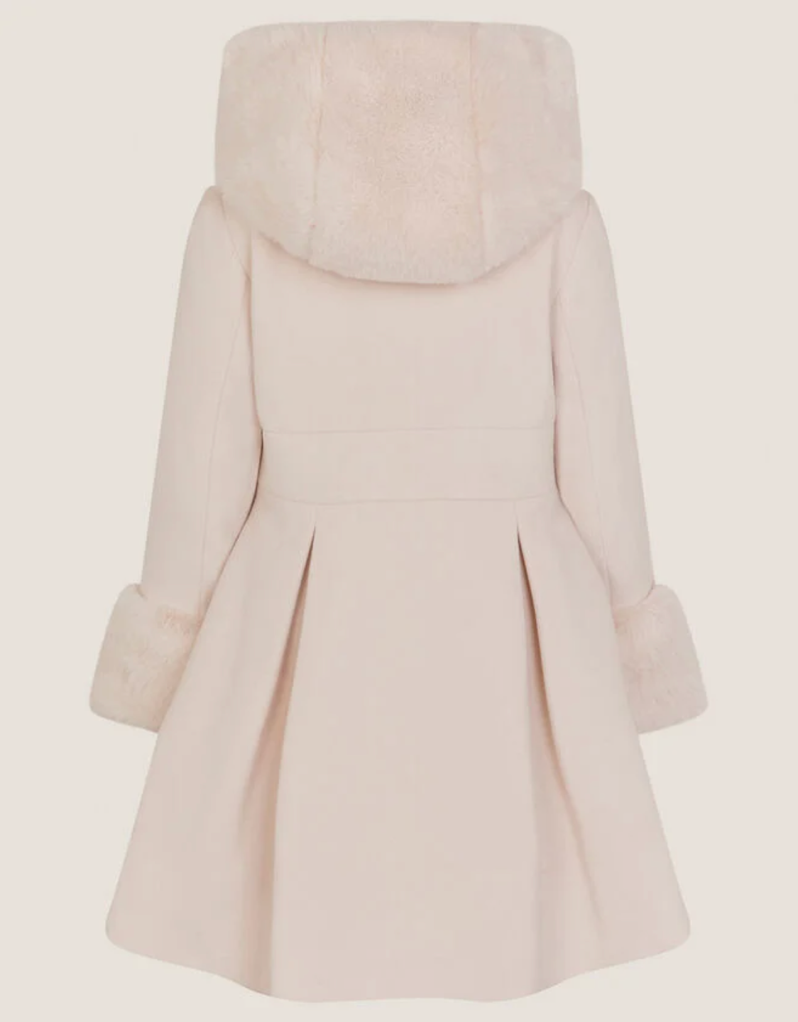 Ninoska White Faux Fur Trench Coat