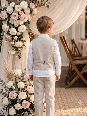 Zacharie Beige Vest Suit