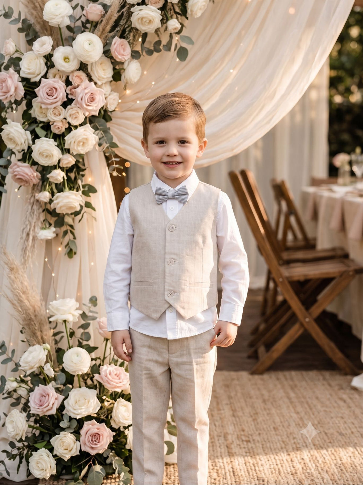 Zacharie Beige Vest Suit