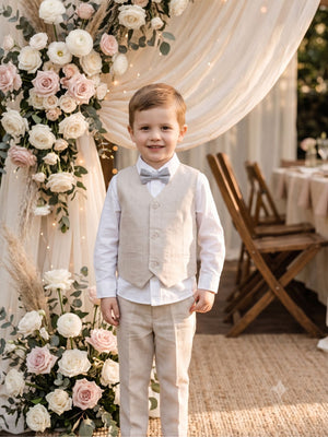 Zacharie Beige Vest Suit