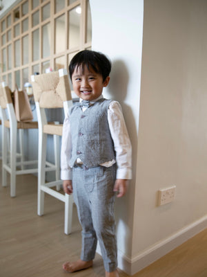 Kobe Grey Vest Suit Set