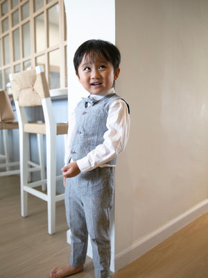 Kobe Grey Vest Suit Set