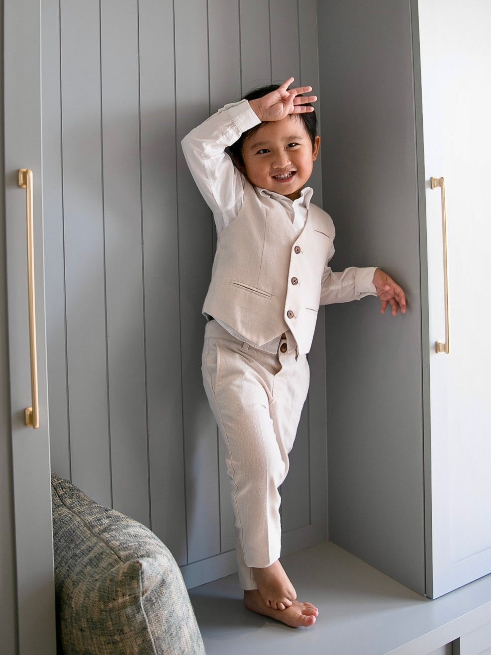 Silas Beige Vest Suit