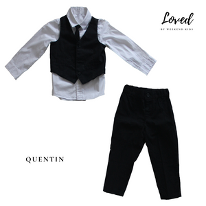 Quentin Black Vest Suit Set (Loved)