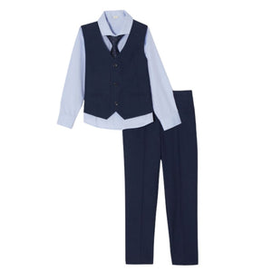 Eduardo Navy Vest Suit Set