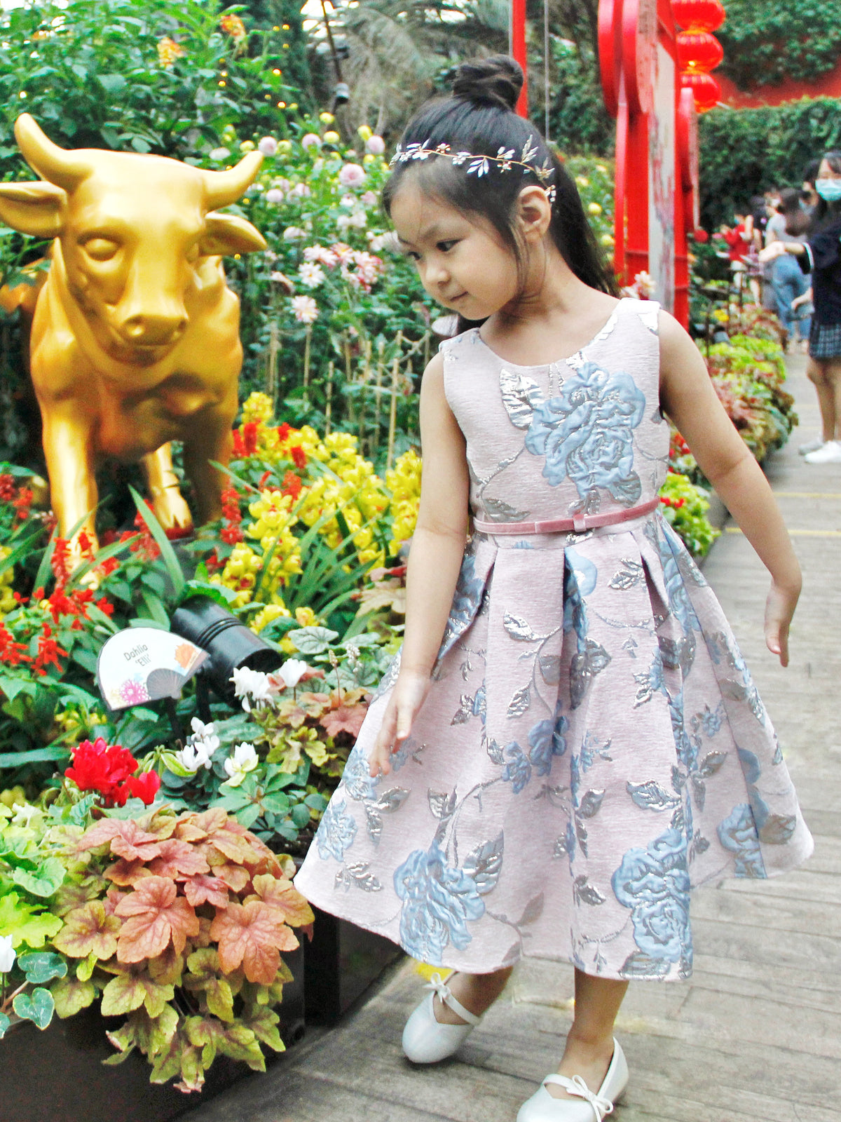 Chenille Pink Floral Dress
