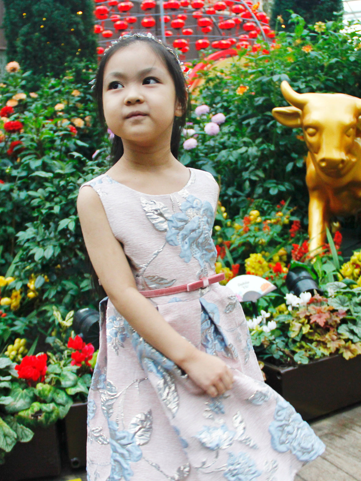 Chenille Pink Floral Dress