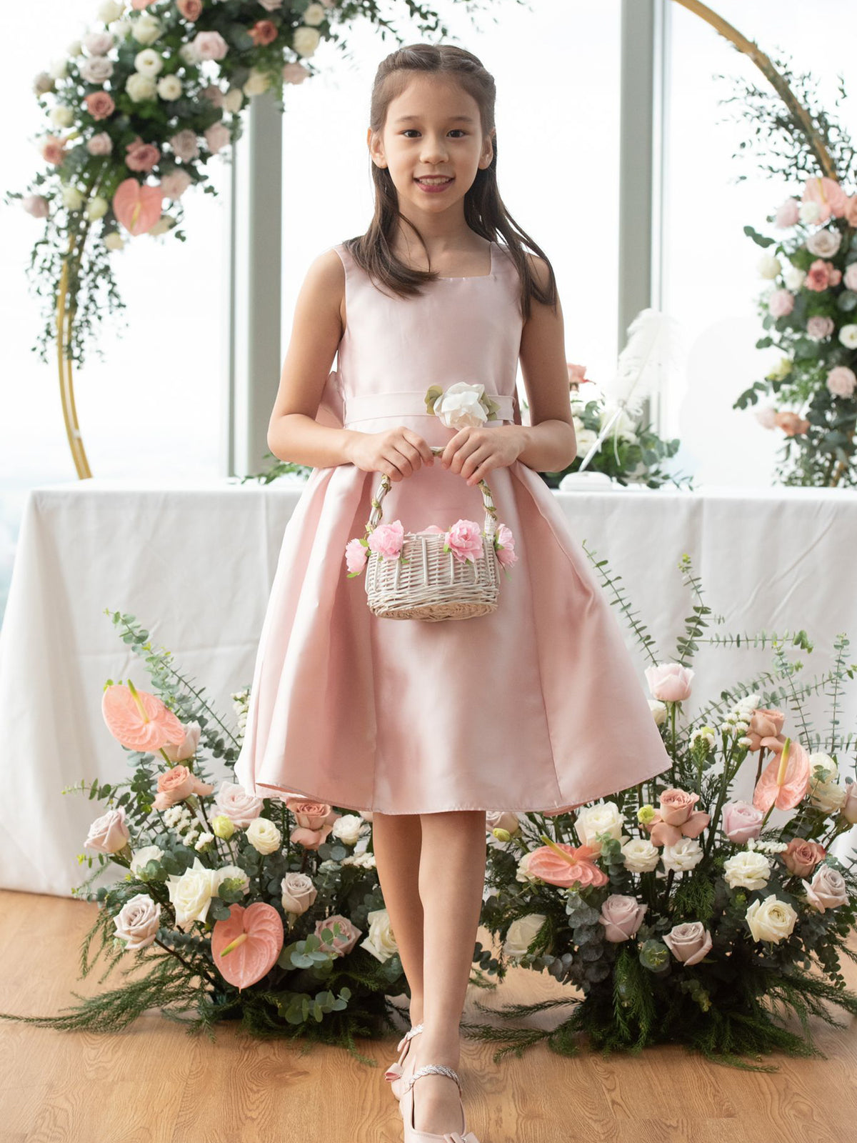 Cynthia Pink Satin Dress