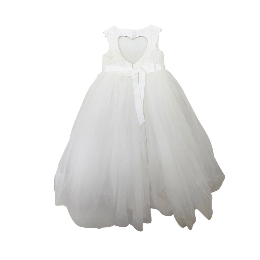 Dominique White Heart Back Gown