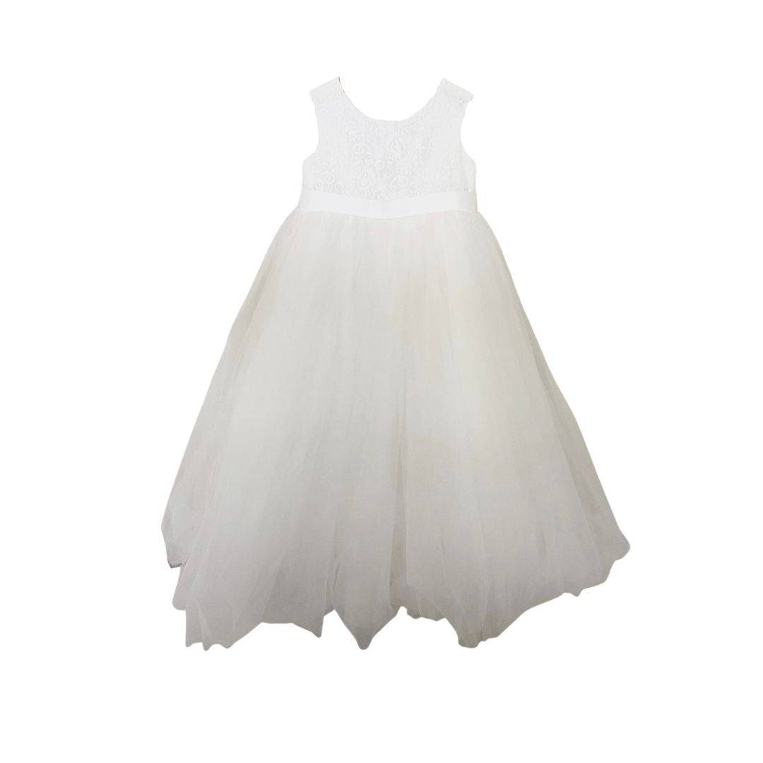Dominique White Heart Back Gown