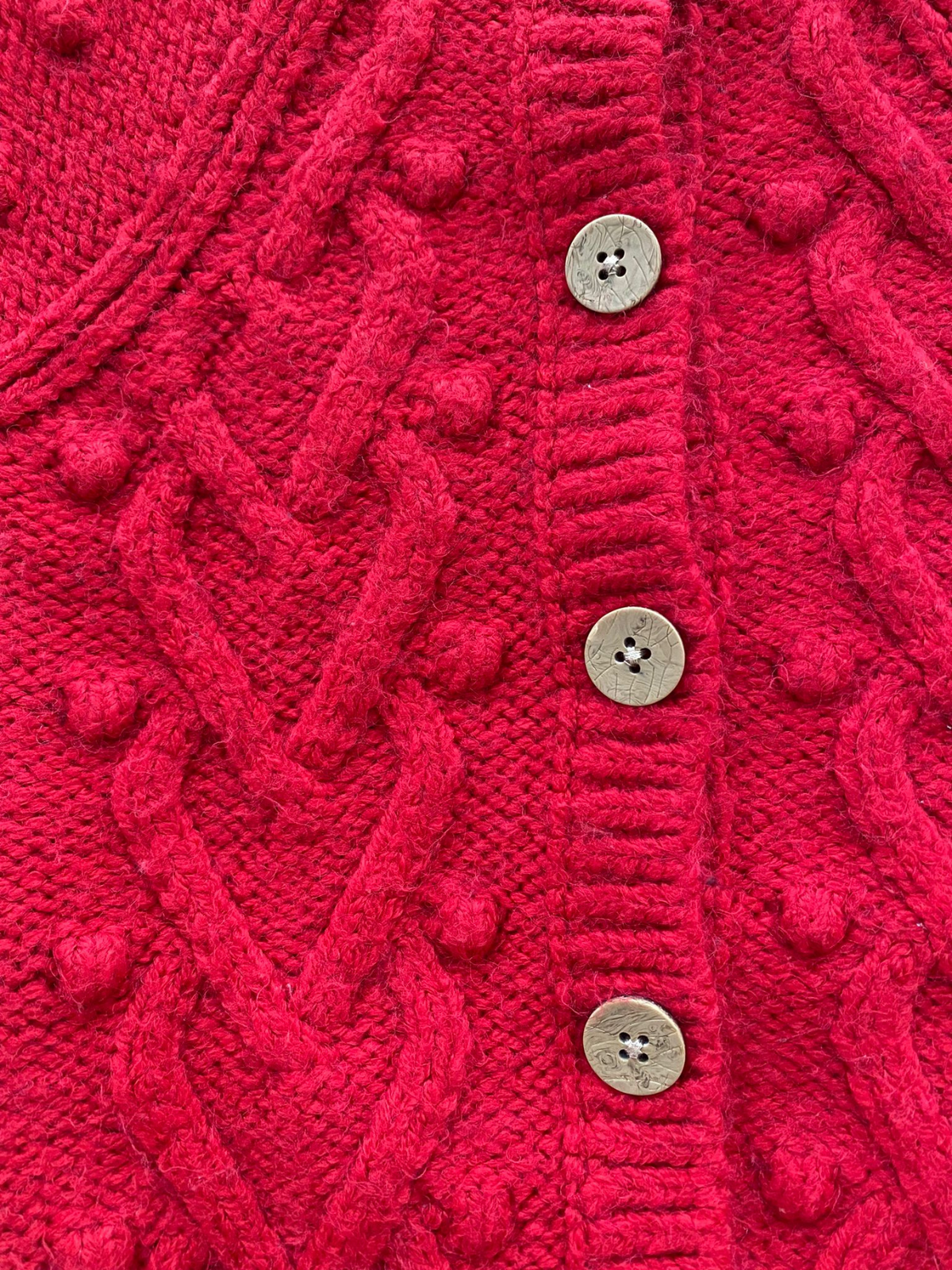Gia Red Chunky Knit Cardigan