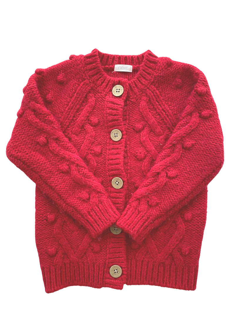 Gia Red Chunky Knit Cardigan