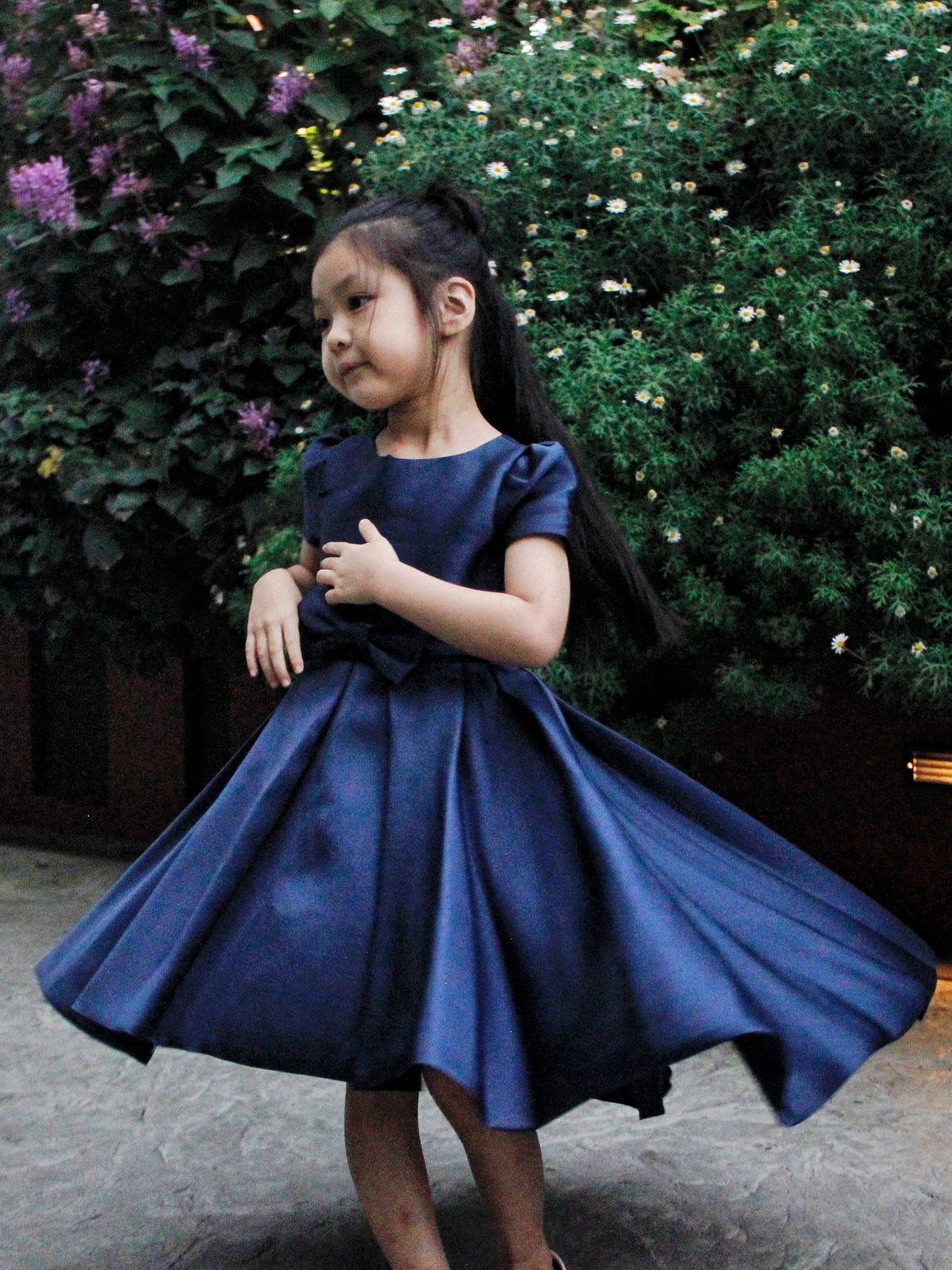 Henrietta Navy High Low Dress
