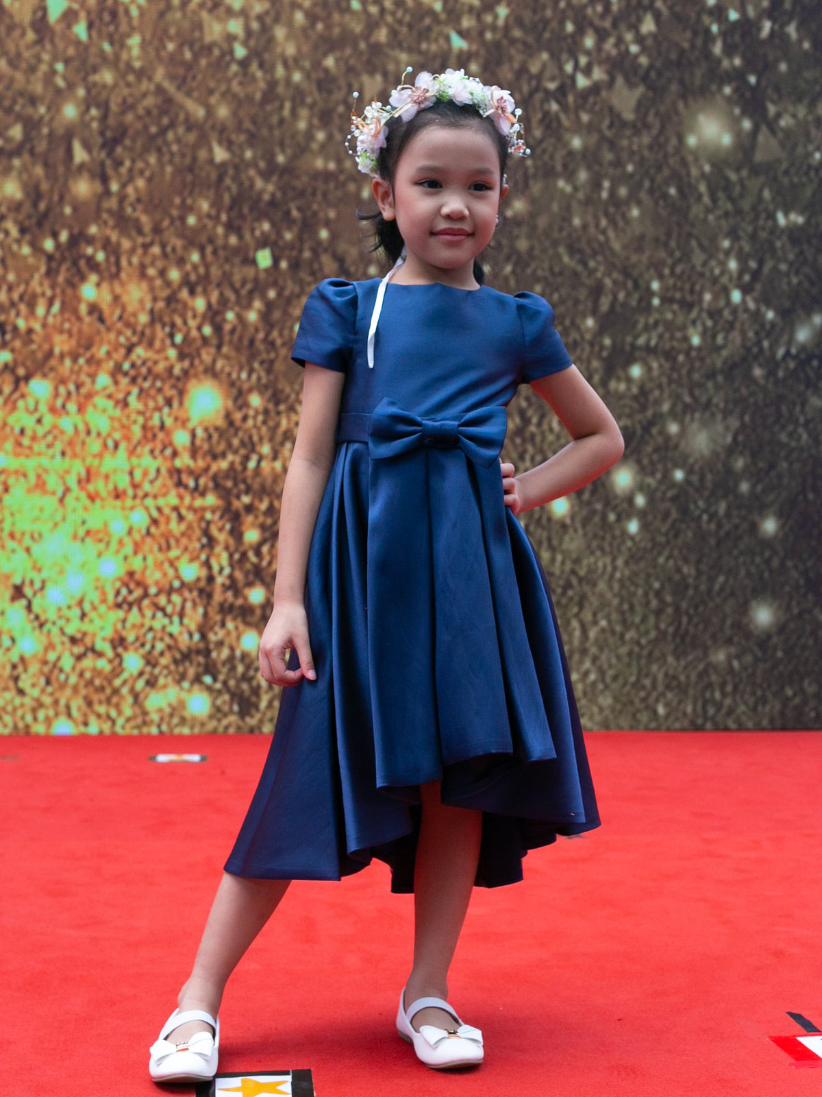 Henrietta Navy High Low Dress