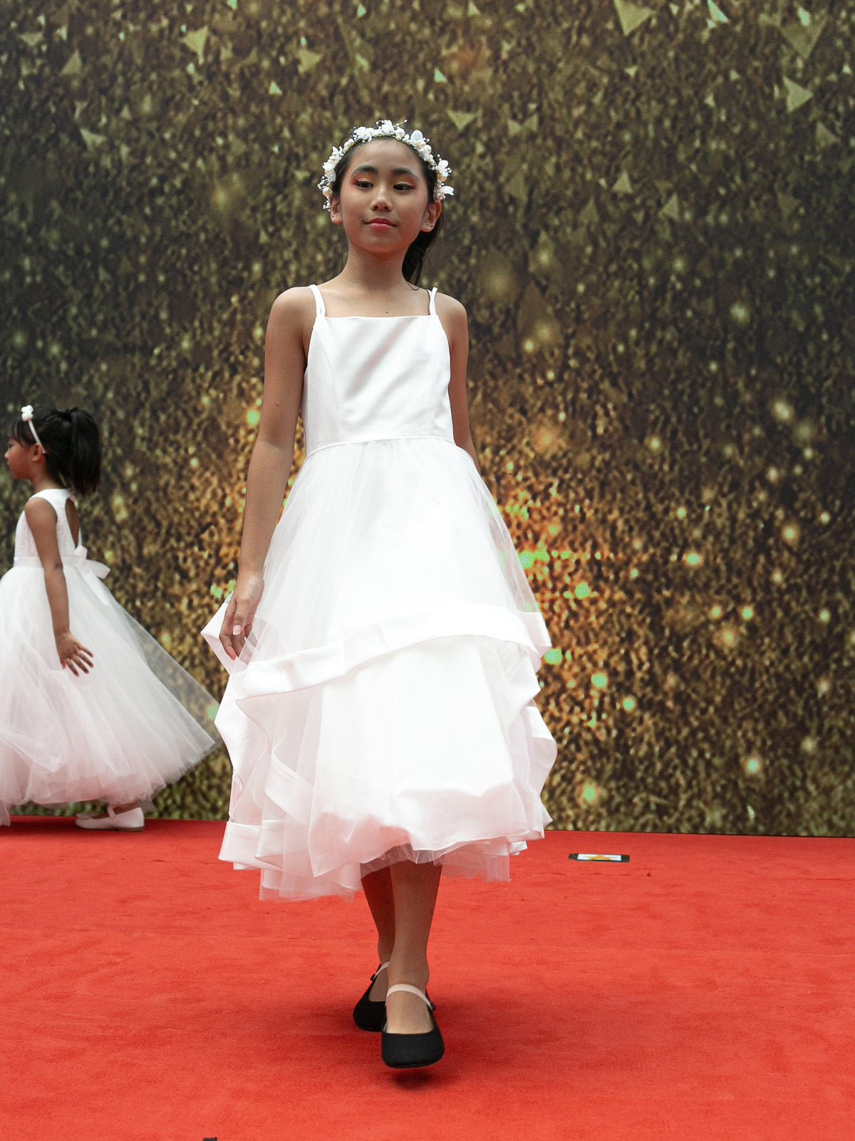Helena White High Low Gown