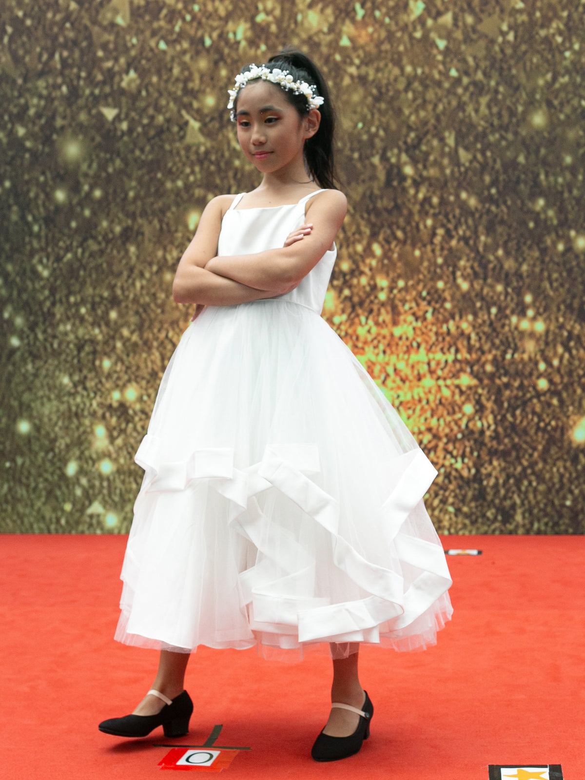 Helena White High Low Gown