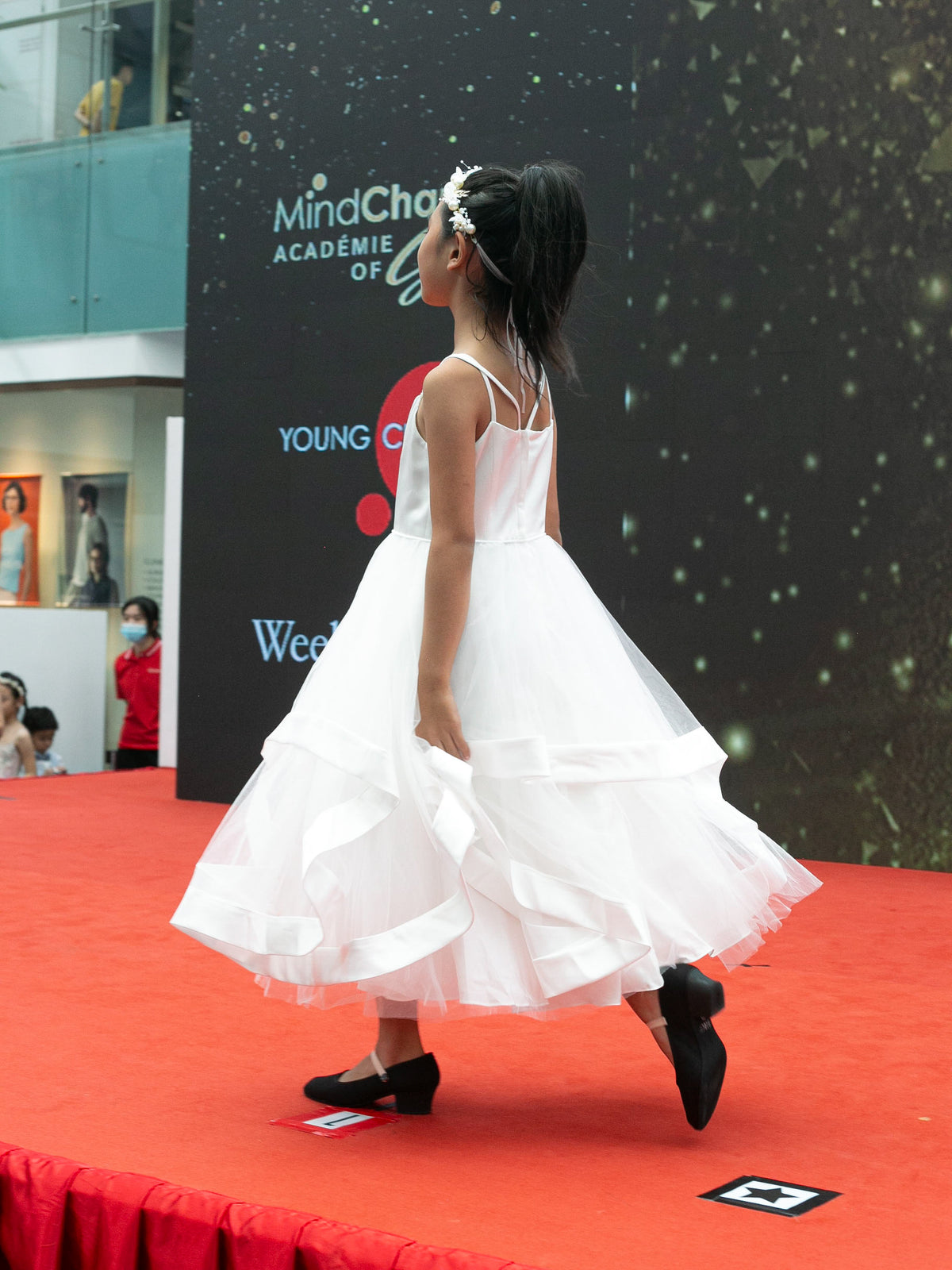 Helena White High Low Gown