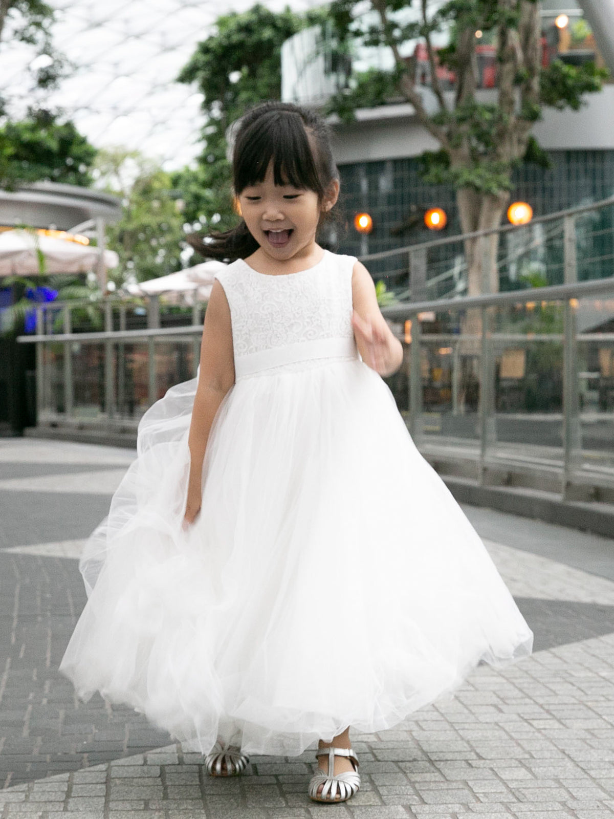 Dominique White Heart Back Gown