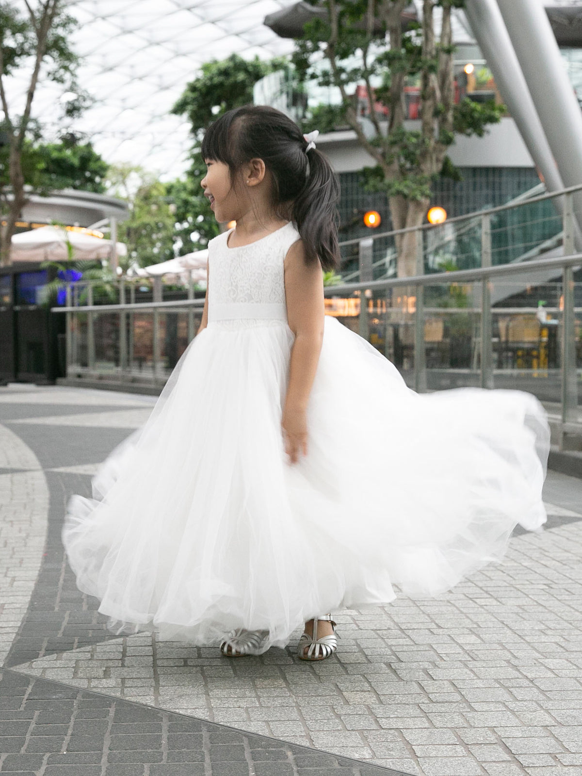 Dominique White Heart Back Gown