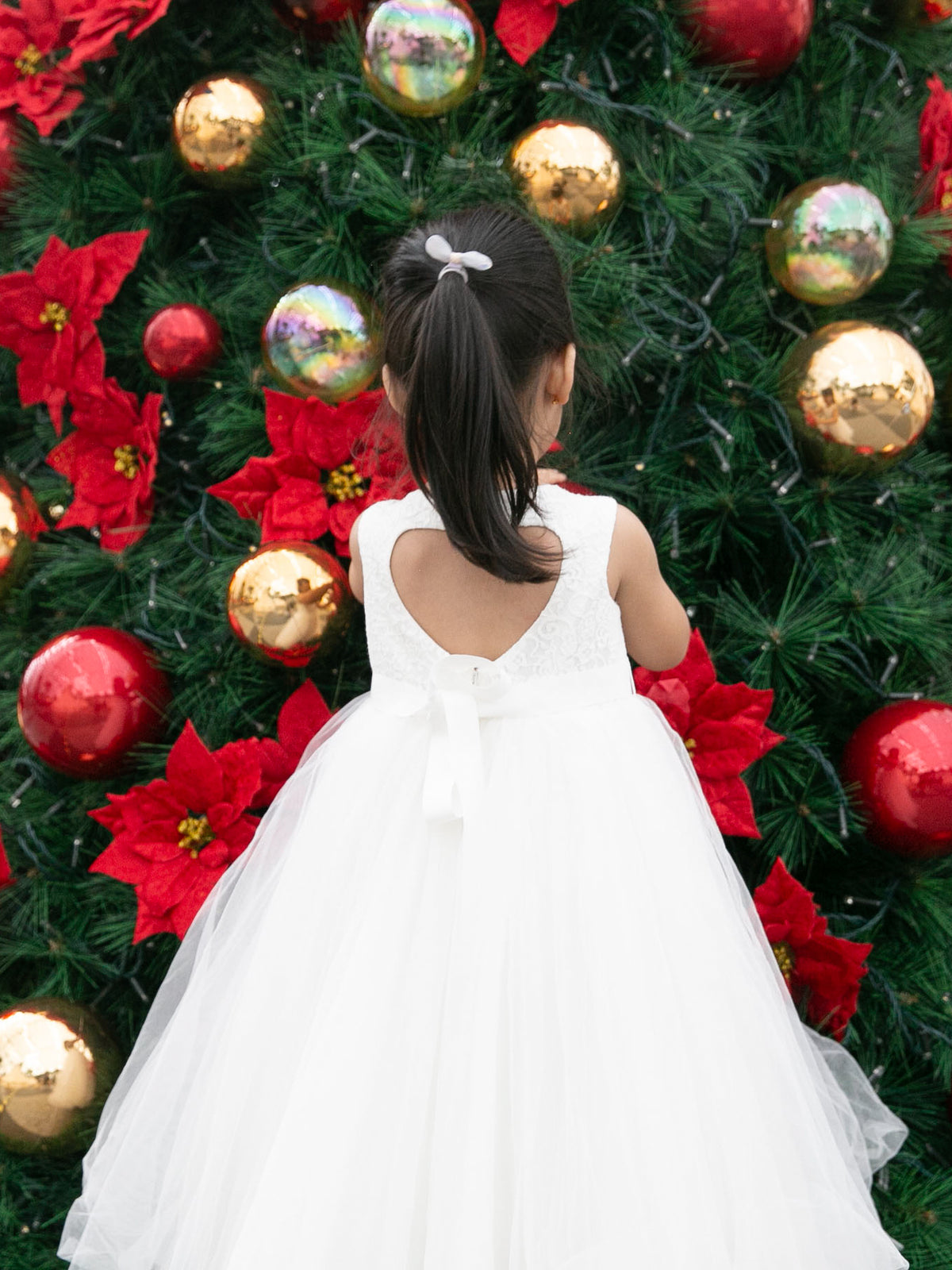 Dominique White Heart Back Gown