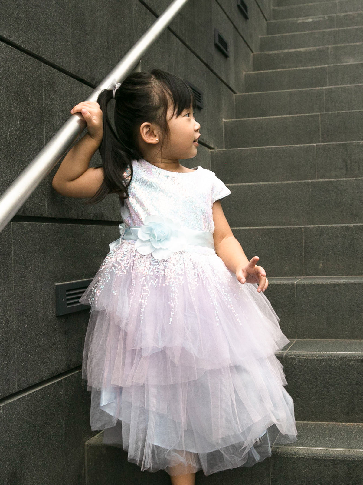 Elsie Lilac Blue Sequin Dress