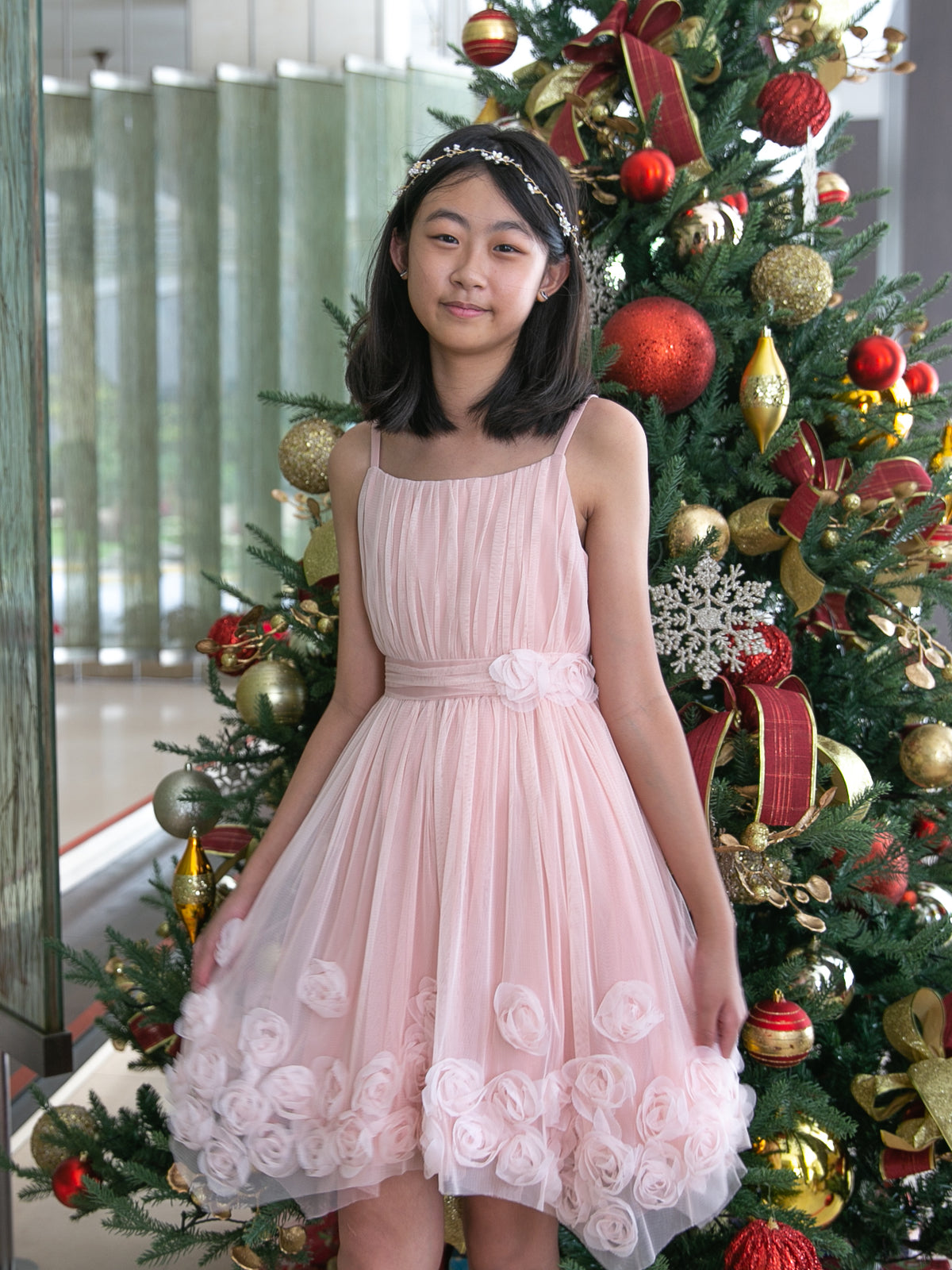 Cassidy Pink Floral Roses Dress