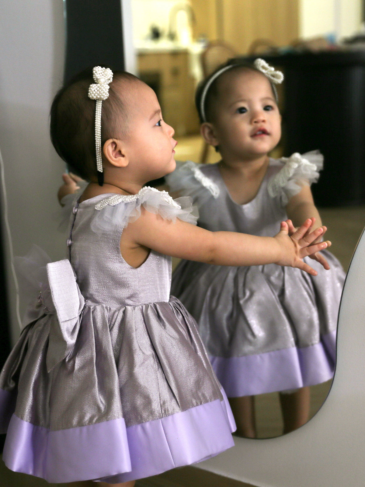 Deorsa Lilac Bow Dress