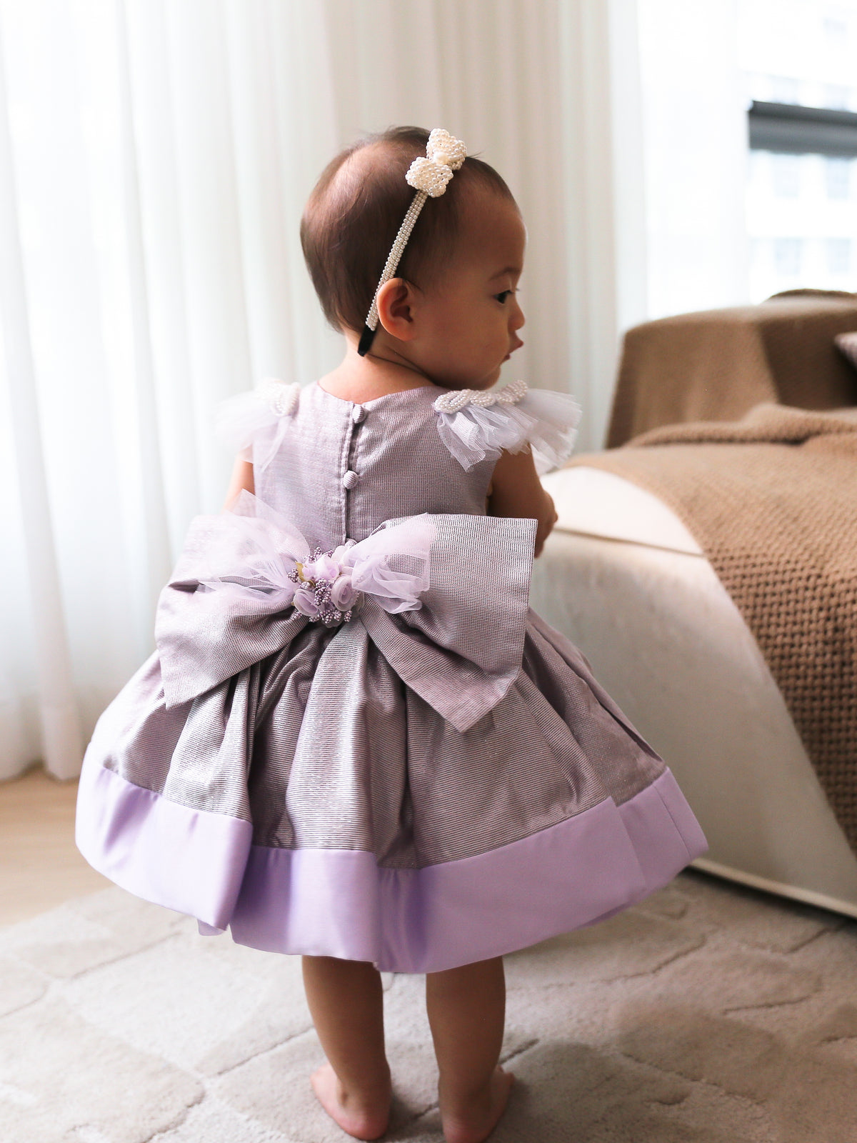 Deorsa Lilac Bow Dress