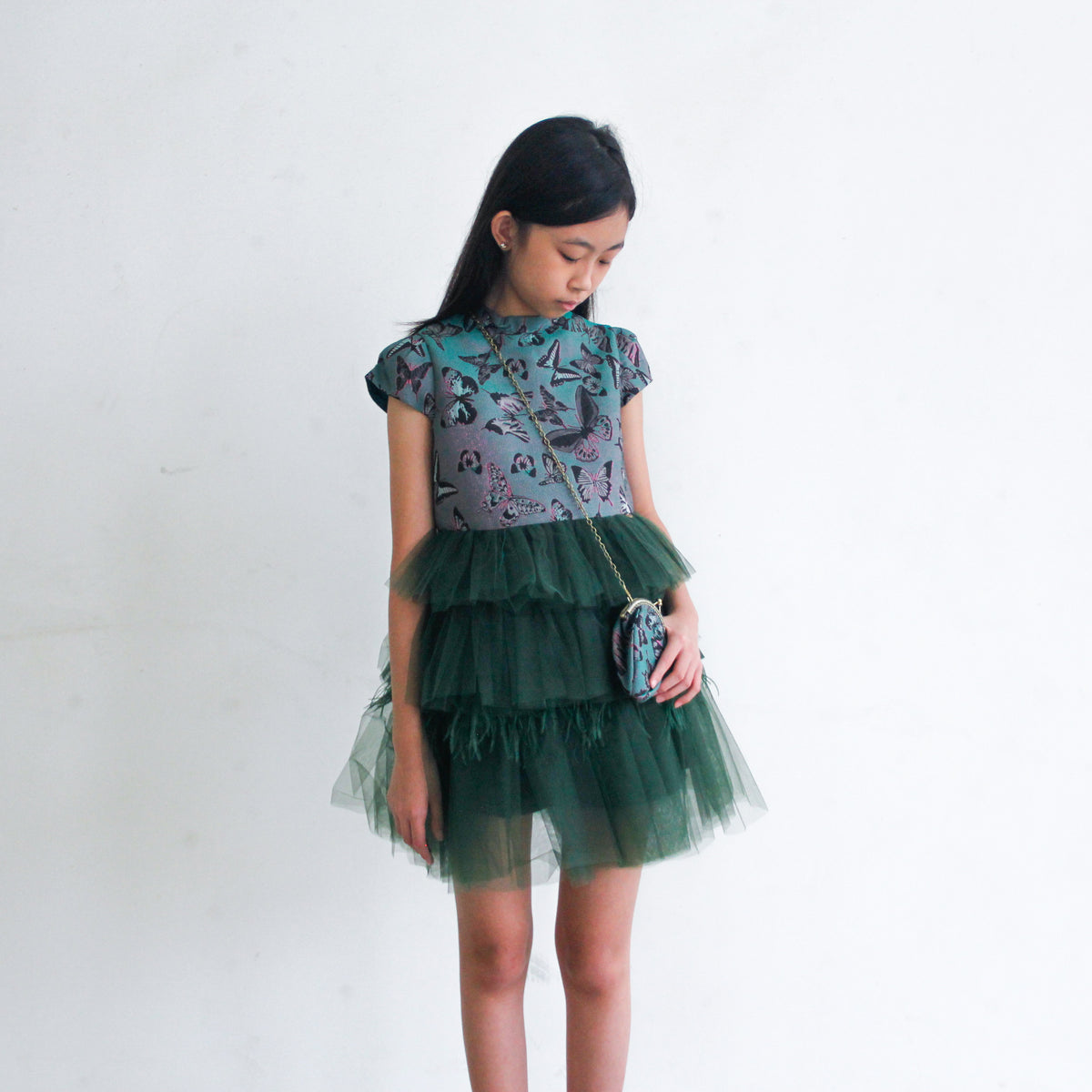 Gracella Green Chinese Collar Dress