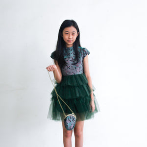 Gracella Green Chinese Collar Dress