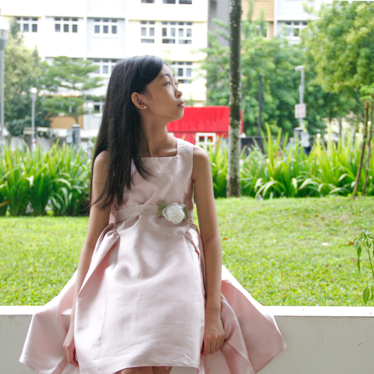 Cynthia Pink Satin Dress