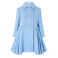 Aurora Light Blue Faux Fur Trench Coat