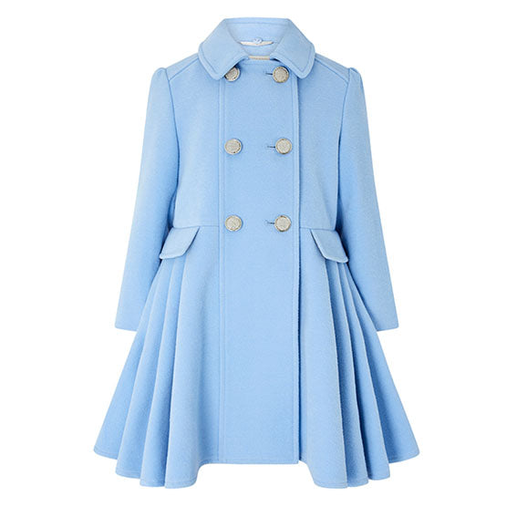 Aurora Light Blue Faux Fur Trench Coat