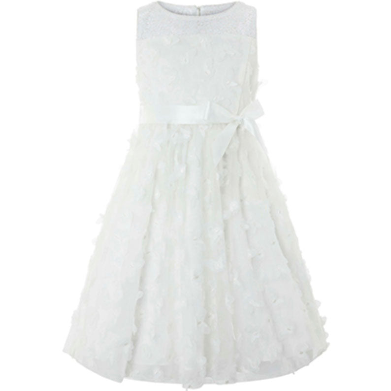 Delores White Butterfly Motif Dress