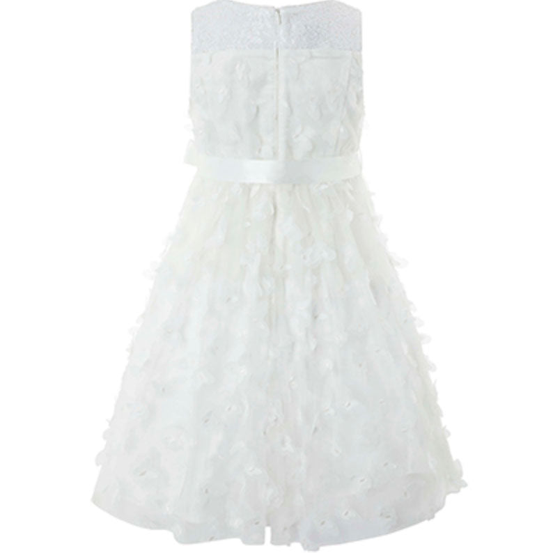Delores White Butterfly Motif Dress
