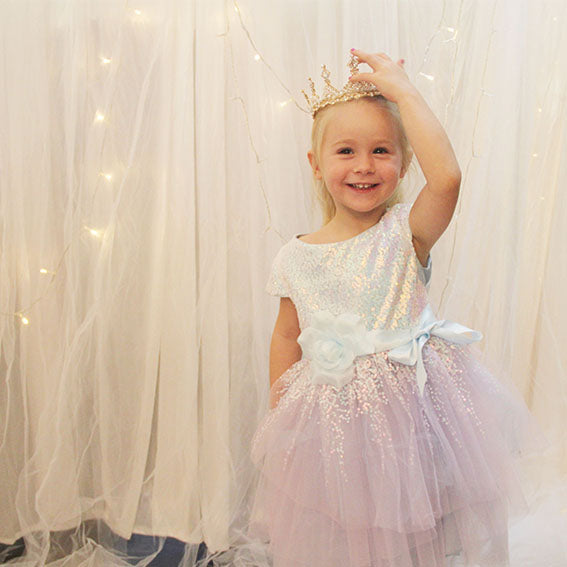 Elsie Lilac Blue Sequin Dress